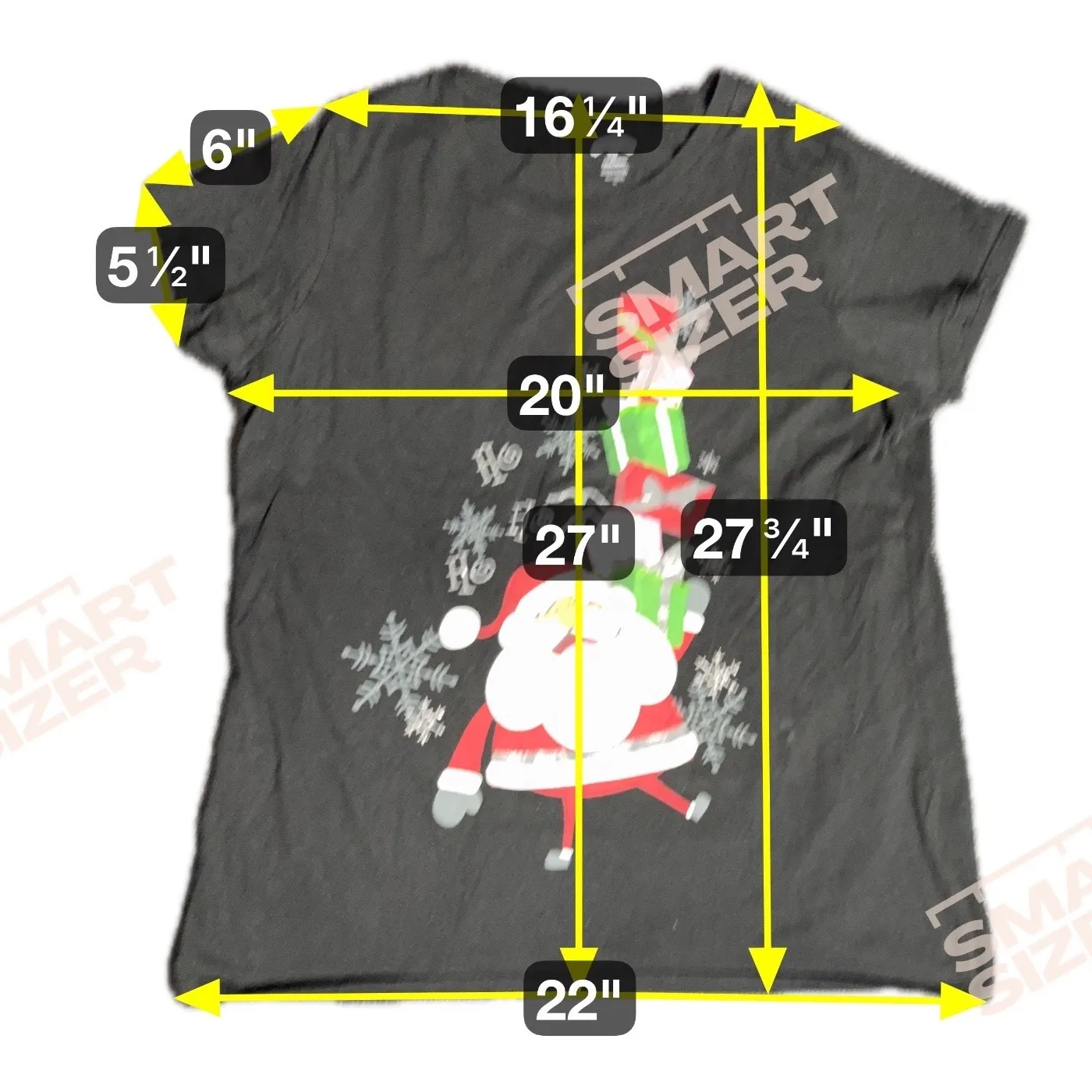 Holiday Time Unisex 2X Santa Claus Ho Ho Ho Gift Stack Black Graphic T - Image 6