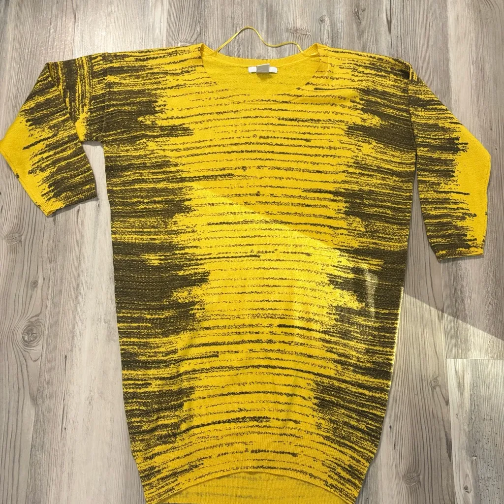 Bar III Yellow Black Wool Blend Sweater Tunic Size Small - Image 6