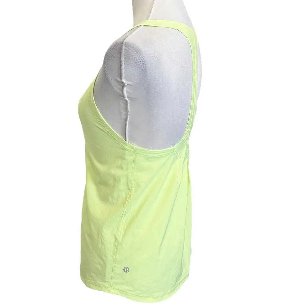 Lululemon Lightened Up Singlet Tank Clear Mint Women’s Size 2 Racerback Neon - Image 3
