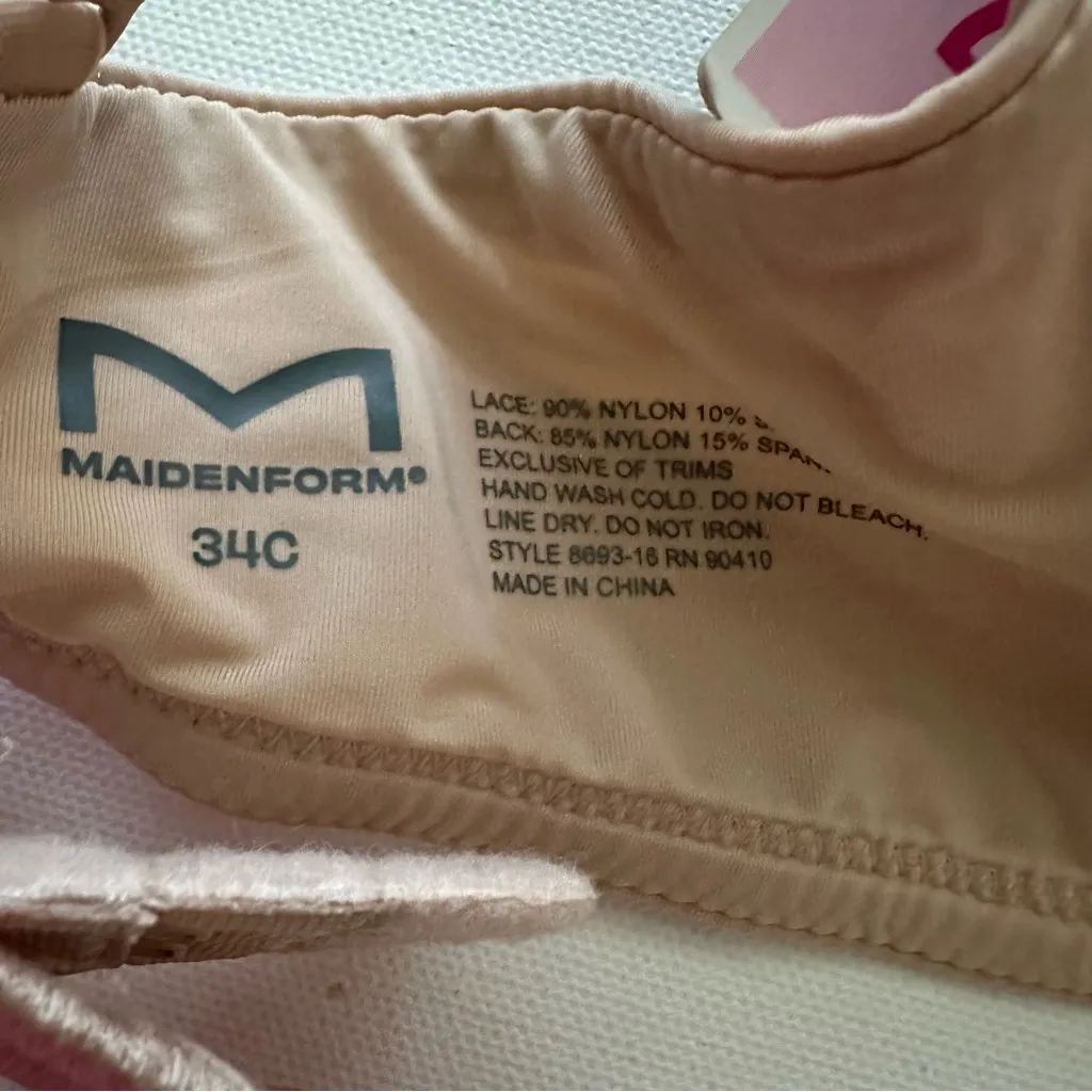 Maidenform Comfort Push Up Bra Size 34C - Image 9