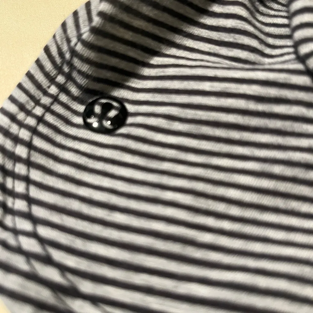 Lululemon Striped Long Sleeve Top - Black and White - Image 3