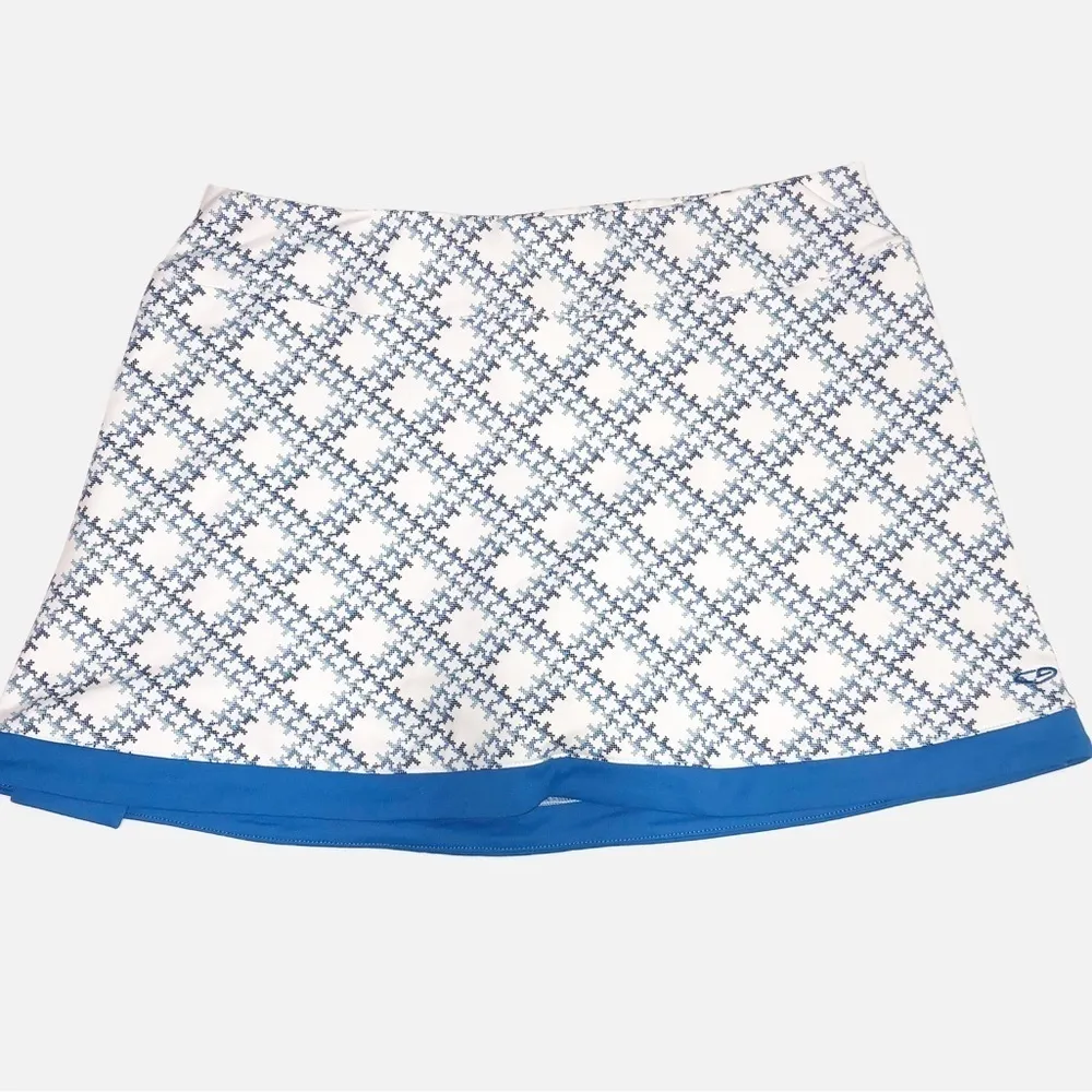 Champion C9 Tennis Skirt Size Med Golf Skort Blue White Print Houndstooth - Image 7