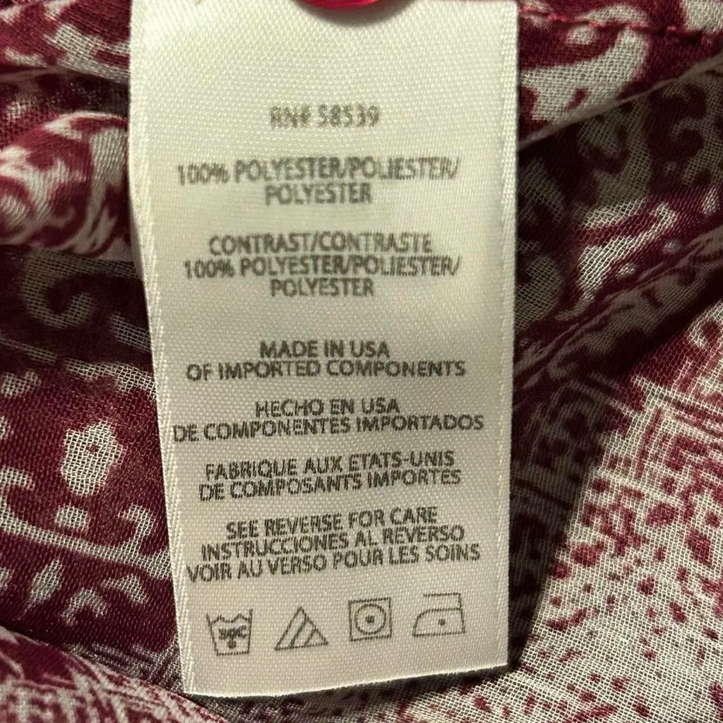 Kut from the Kloth Burgundy Geometric Blouse - Image 6