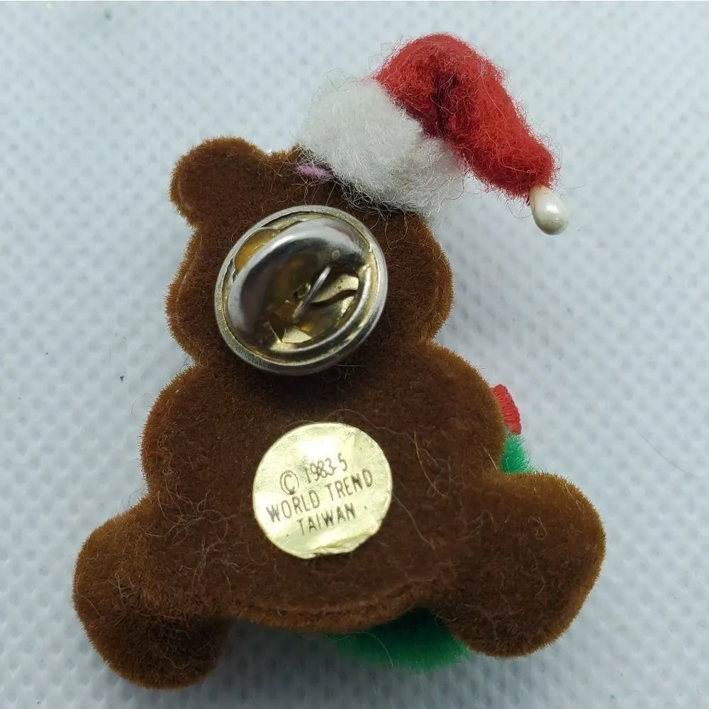 Vintage World Trend Christmas Teddy Bear Pin Red - Image 4