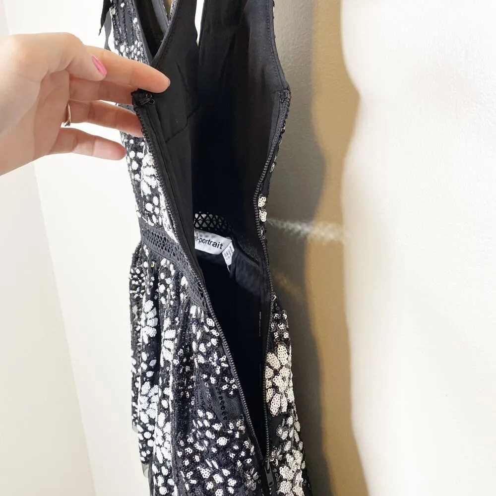Self Portrait Black Tulle Floral Sequin Deco Tiered Dress NWT Size 2 MSRP $535 - Image 9