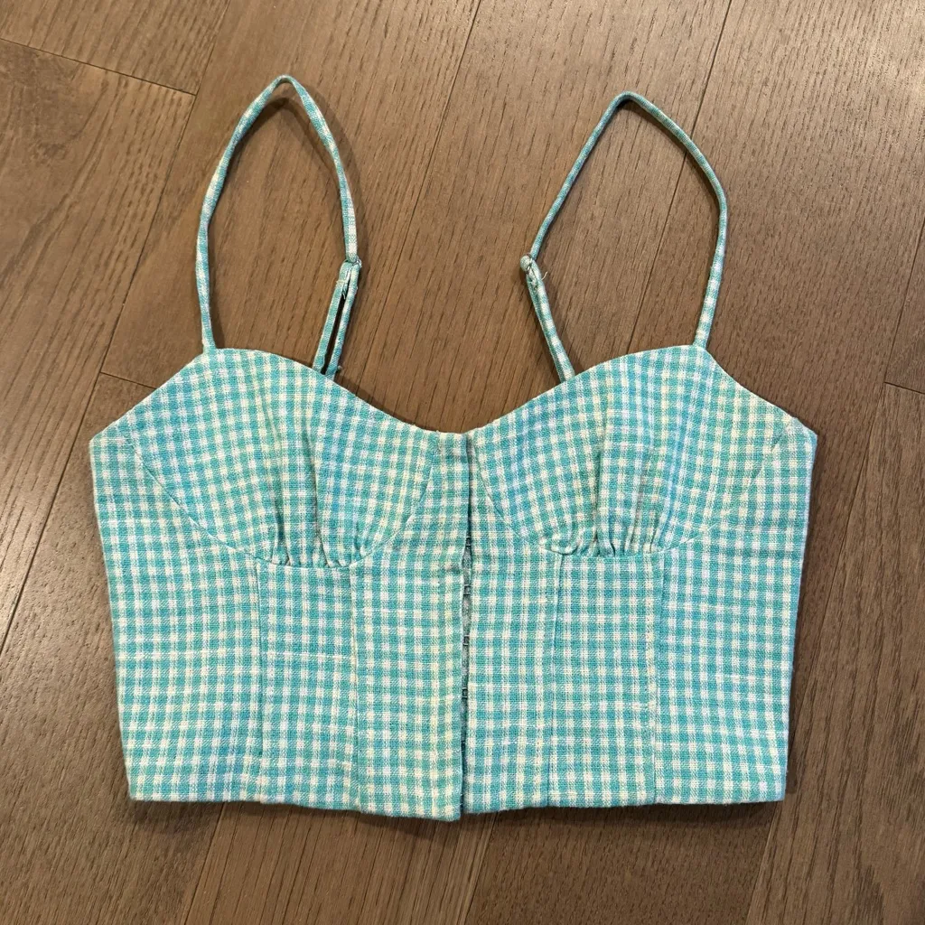 Zara Gingham Corset Top - Image 2