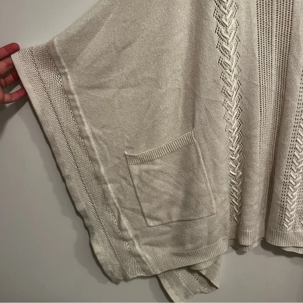 White House Black Market Cowl Neck Sweater Poncho Large - Image 5