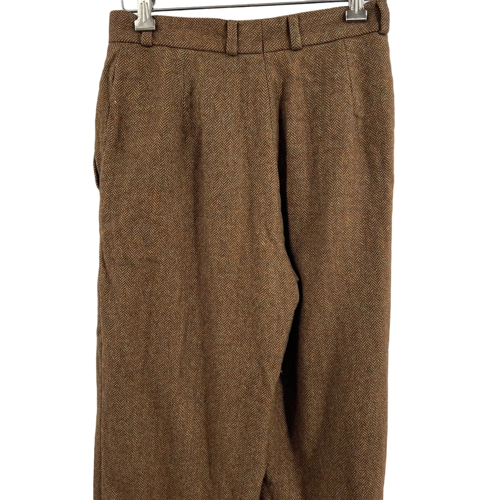 Paul Stewart Womens Trouser Pant Size 4 Wool Silk Cashmere Menswear Inspired‎ Brown - Image 4