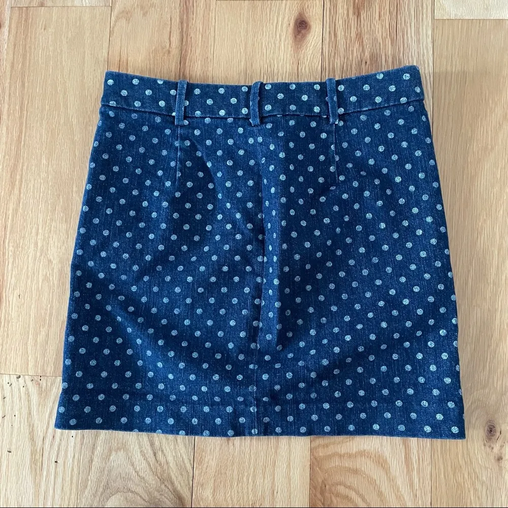 J. Crew Polka Dot Denim Skirt Size 00 - Image 2