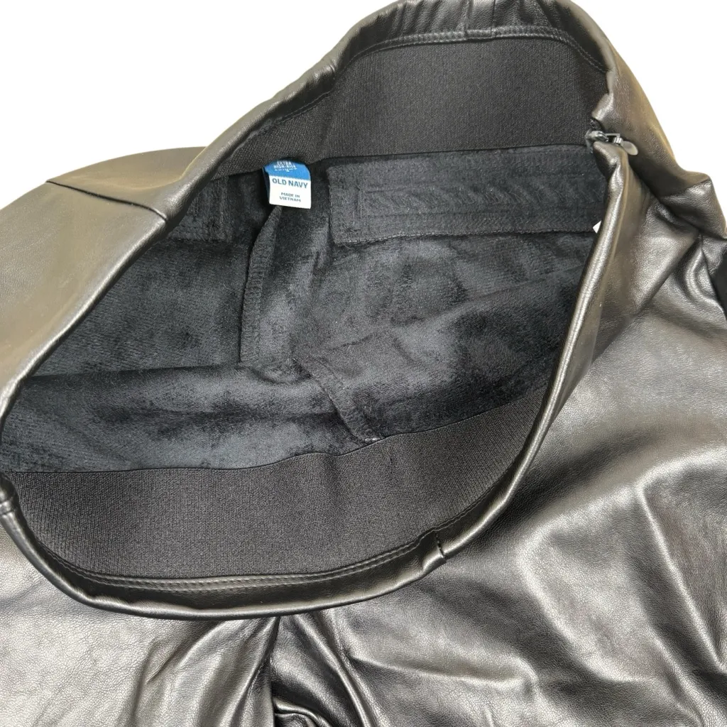 NWT Old Navy Faux Leather High Rise Skinny Black Pants Size 8 - Image 9