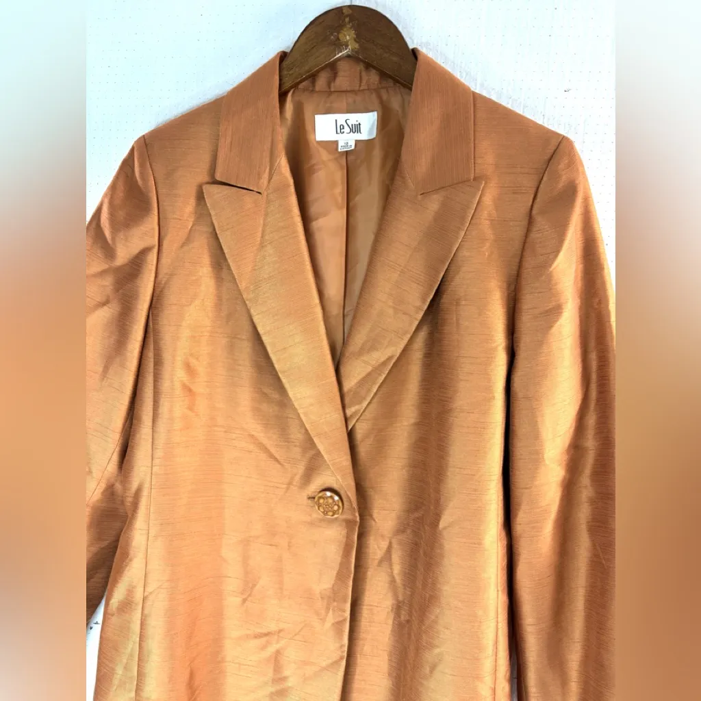 Le Suit 12 Long Midi Jacket Blazer in Burnt Orange - Image 4