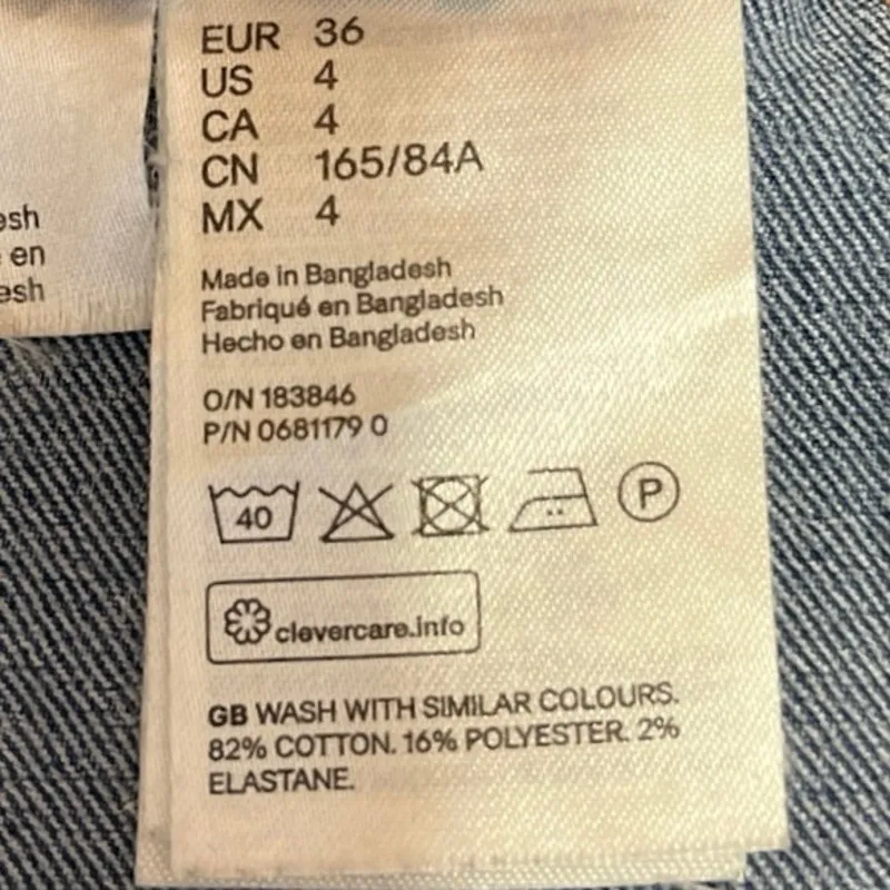 H&M Blue Denim Square Neck Sleeveless Button Mini Overalls Jumper Jean Dress 4 - Image 5