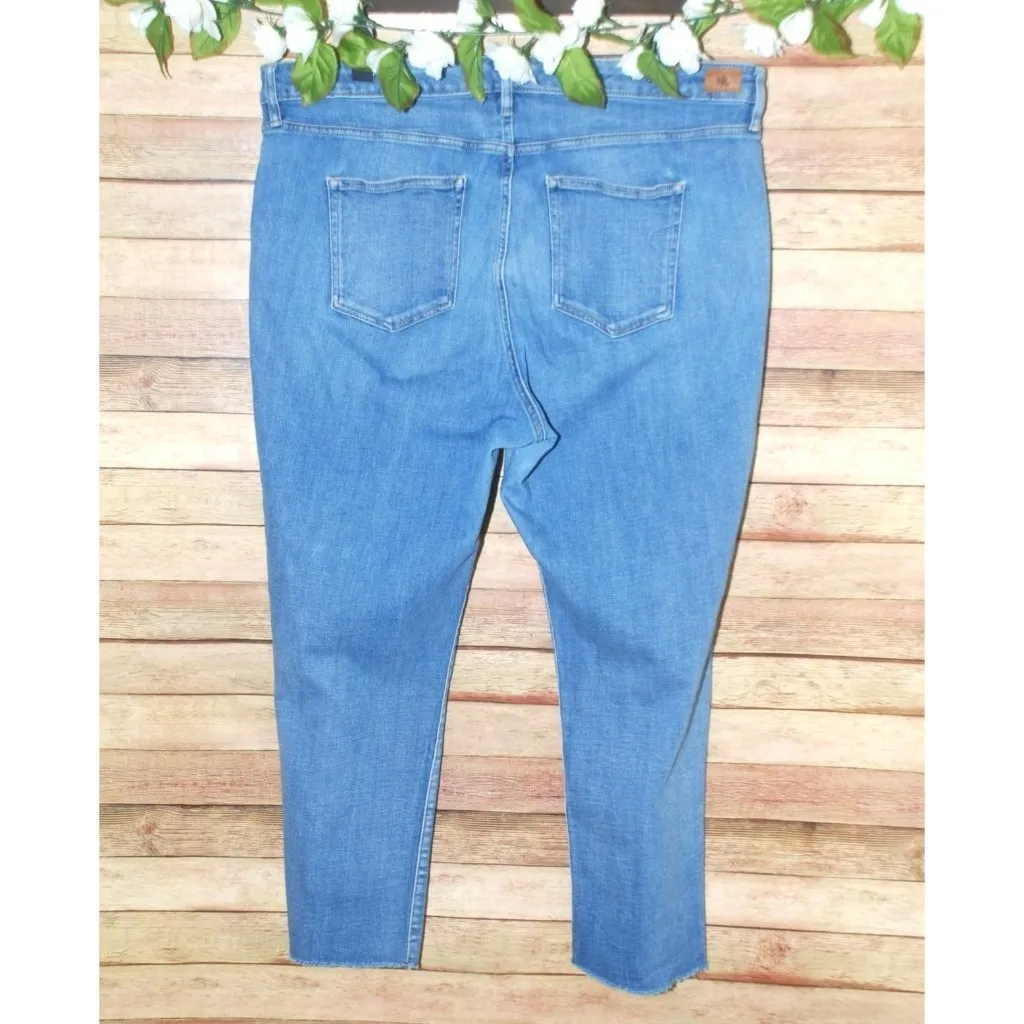 Lauren Ralph Lauren Jeans Size 20W Regal Straight Crop Stretch Denim Raw Hem - Image 5