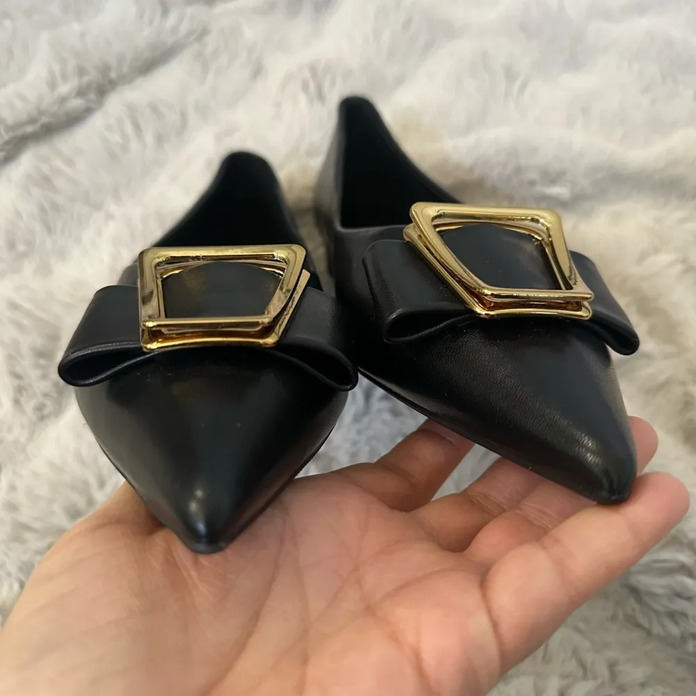 C.Paravano black pumps slip on flat size 39 - Image 4