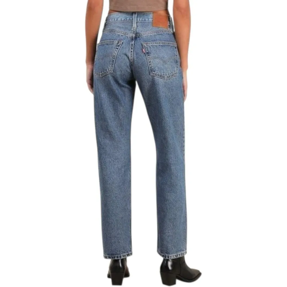 Levi's 501 '90s Medium Wash Denim Mid Rise Cropped Western Blue‎ Jeans Size 27 - Image 3