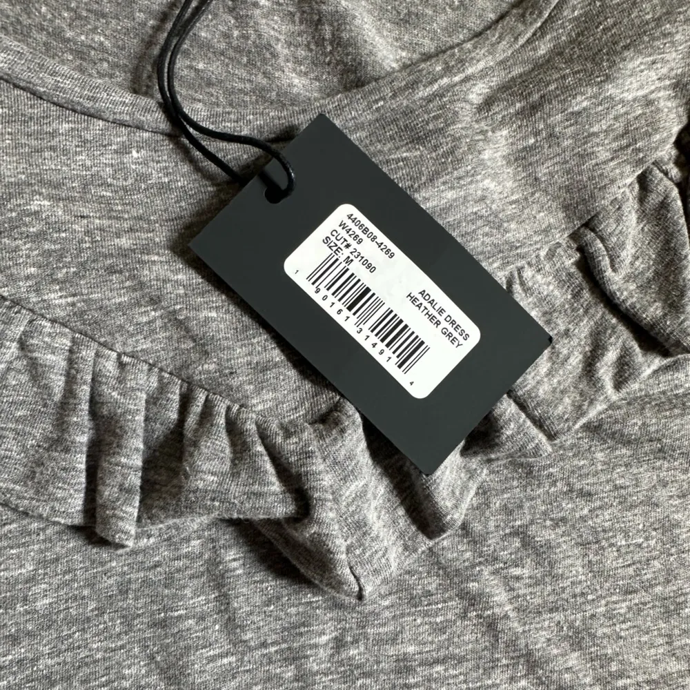 NEW Paige Adalie Boho Chic Ruffle Shirt Mini Ruffle Dress Gray Size Medium - Image 10