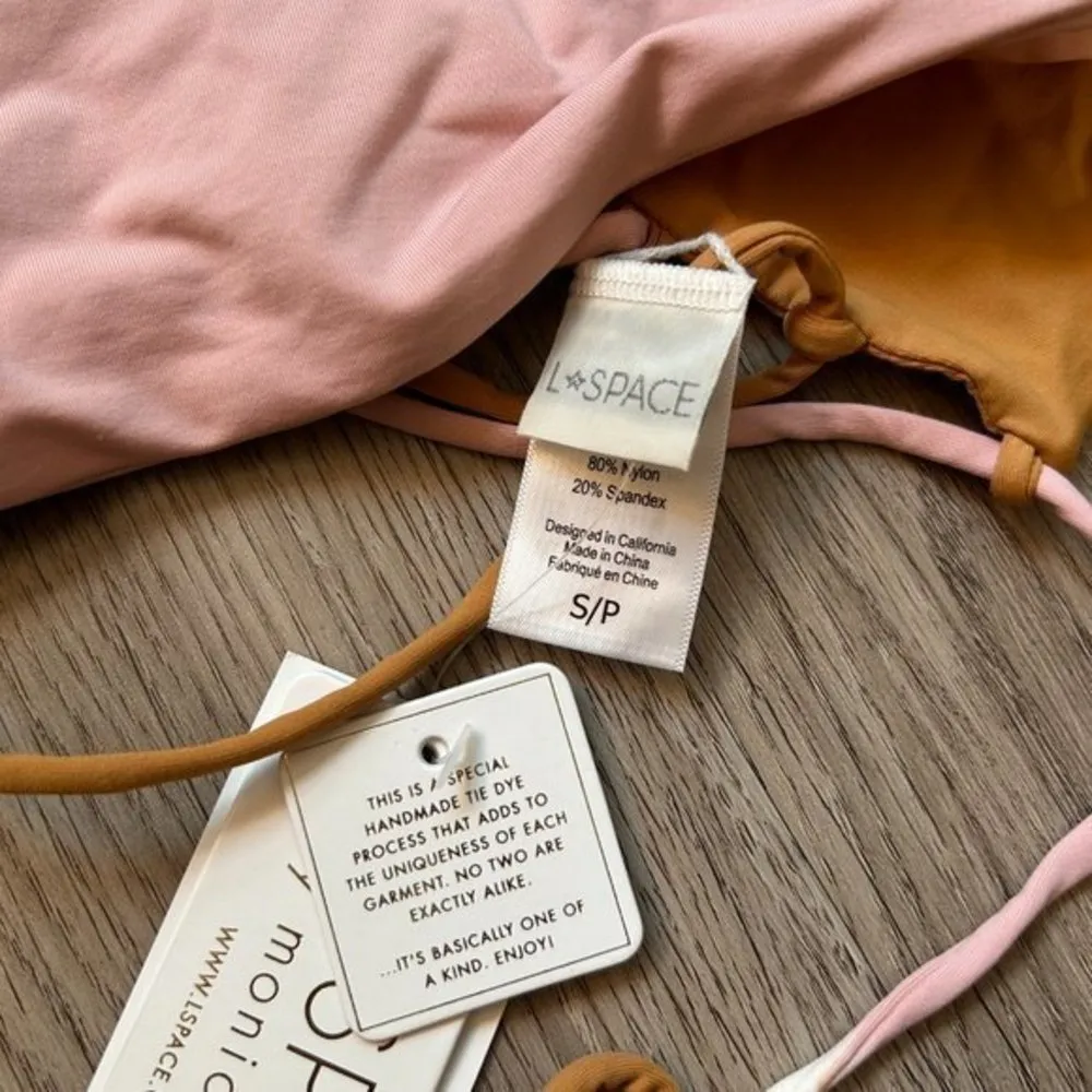 L*Space Beach Wave Bikini Top Stripe Tie Dye Size S NWT - Image 4