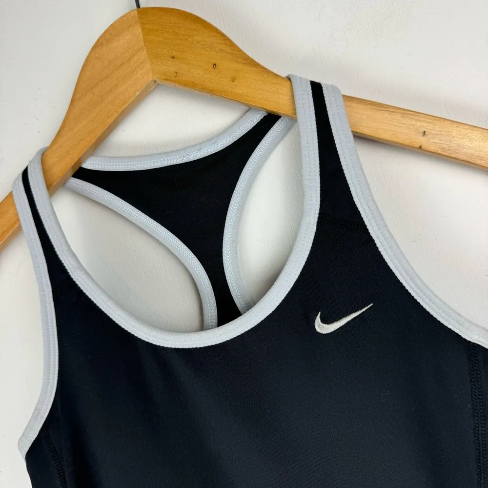 Nike Womens Athletic Tank Sz Small Black Dri Fit Long Sport Top - Image 4