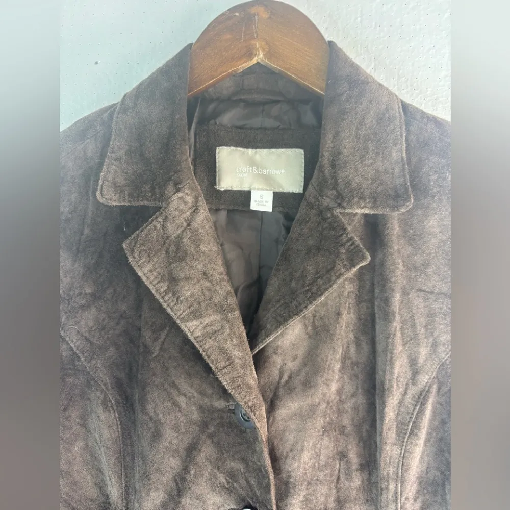 Croft & Barrow S Suede Leather Blazer Jacket - Image 6