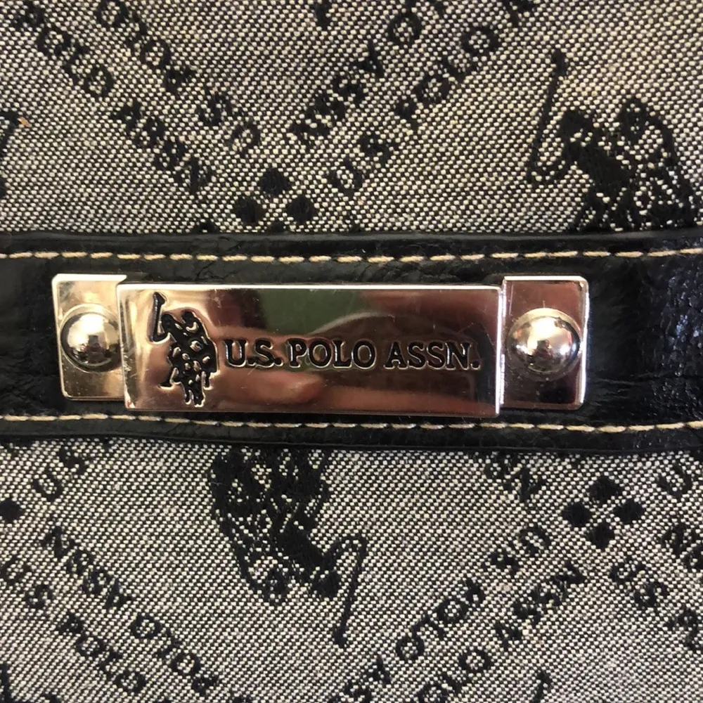 grey and black leather hand bag - Image 3