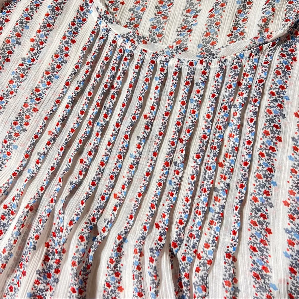 Floral Stripe Cap Sleeve Top - Image 5