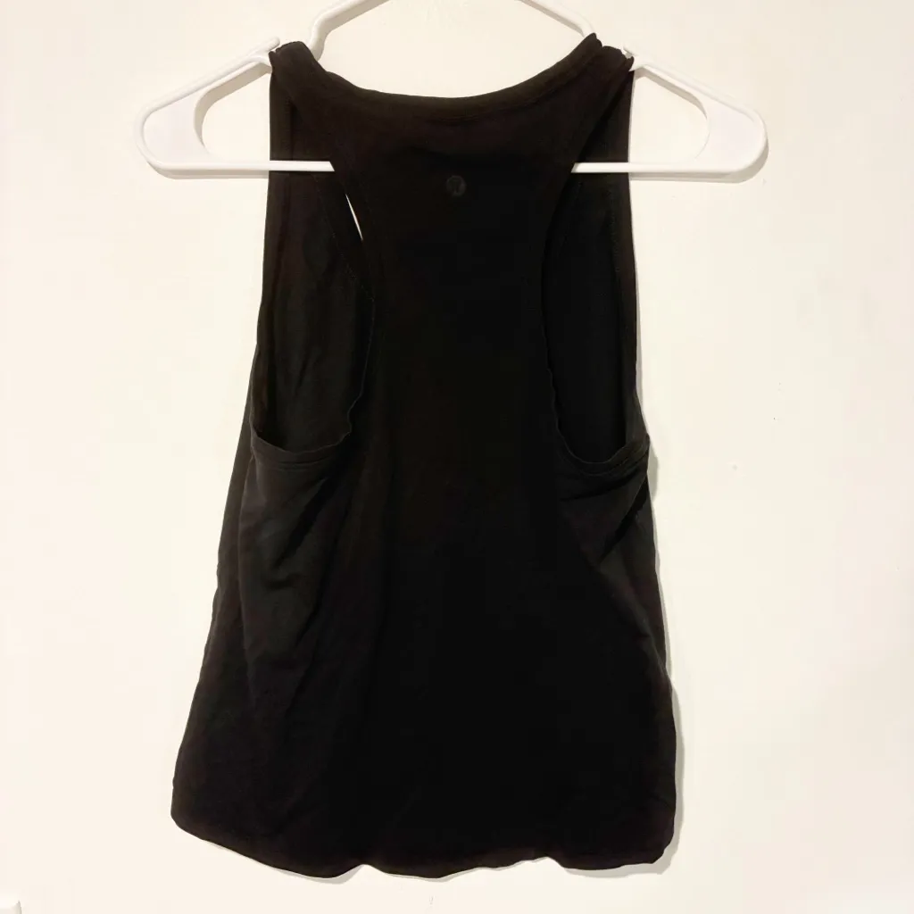 Lululemon Athletica Black Women's Tank Top Size 6 Racerback Athletic Workout - Image 3