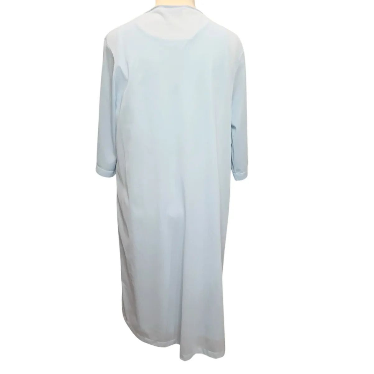 Vintage Vassarette Robe Night Dress S Baby Blue Nylon Night Gown Grannycore USA - Image 6