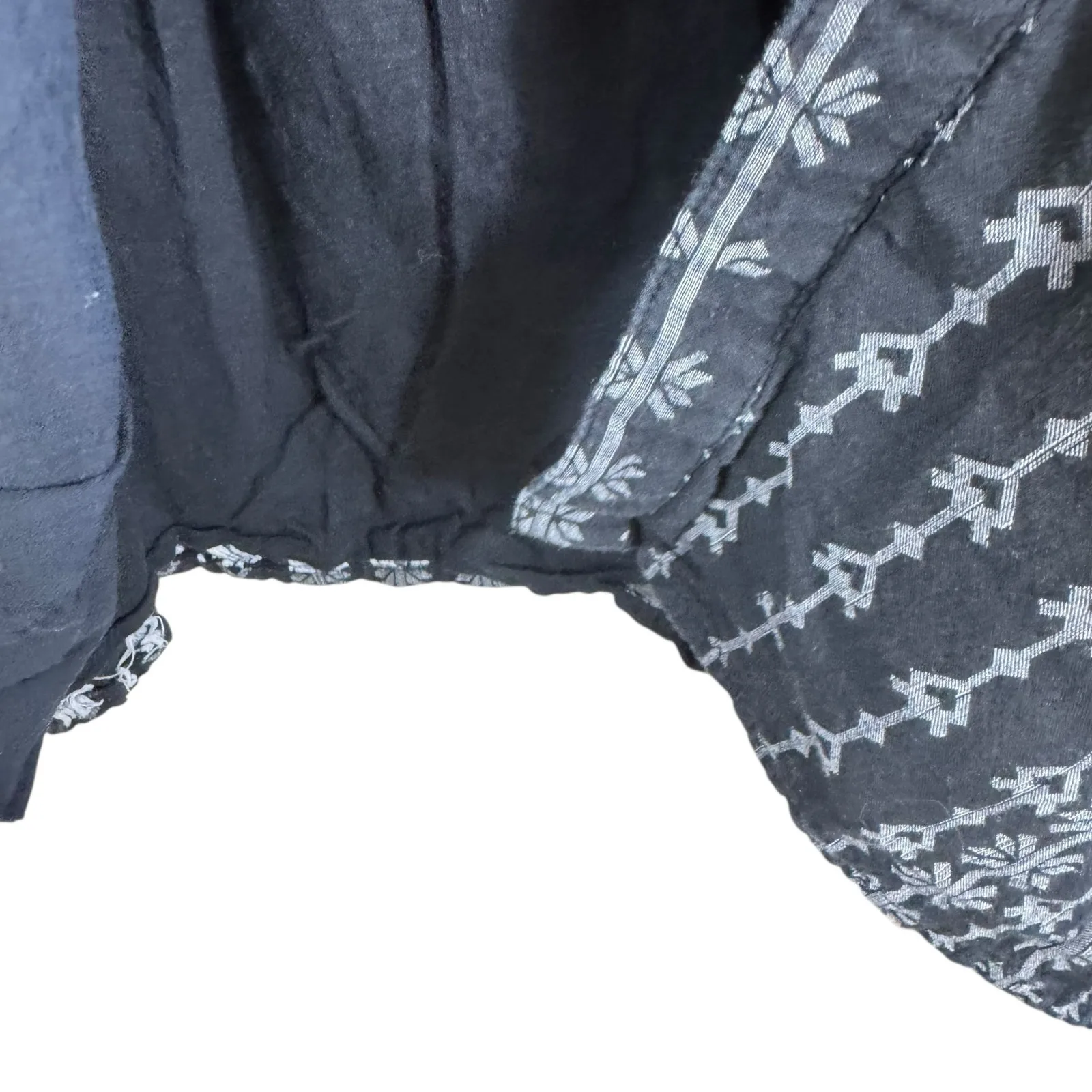 Pure Jill J. Jill 100% Cotton Black Gray 3/4 Sleeve Button Down Shift Dress MT Size M - Image 4