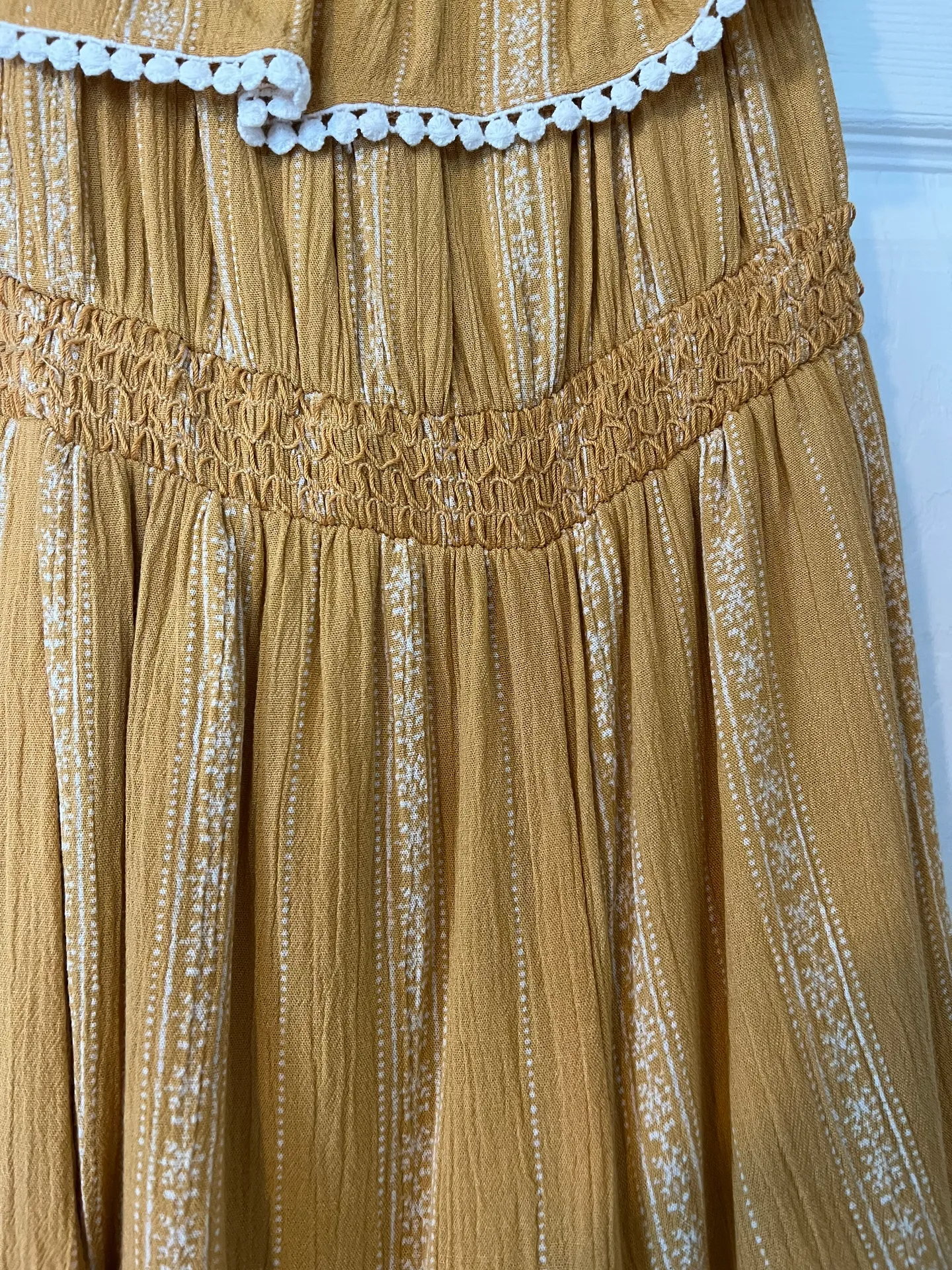 Lulus See Ya There Mustard Yellow Print Off-the-Shoulder Romper - Image 5