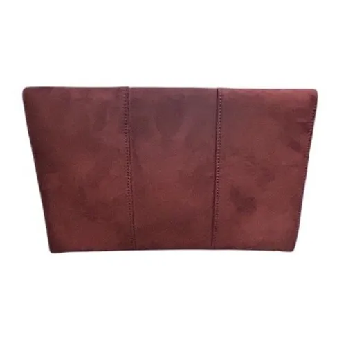 NWT JNB Studio Burgundy Faux Suede Envelope‎ Clutch Chain Shoulder Bag Modern Red - Image 2