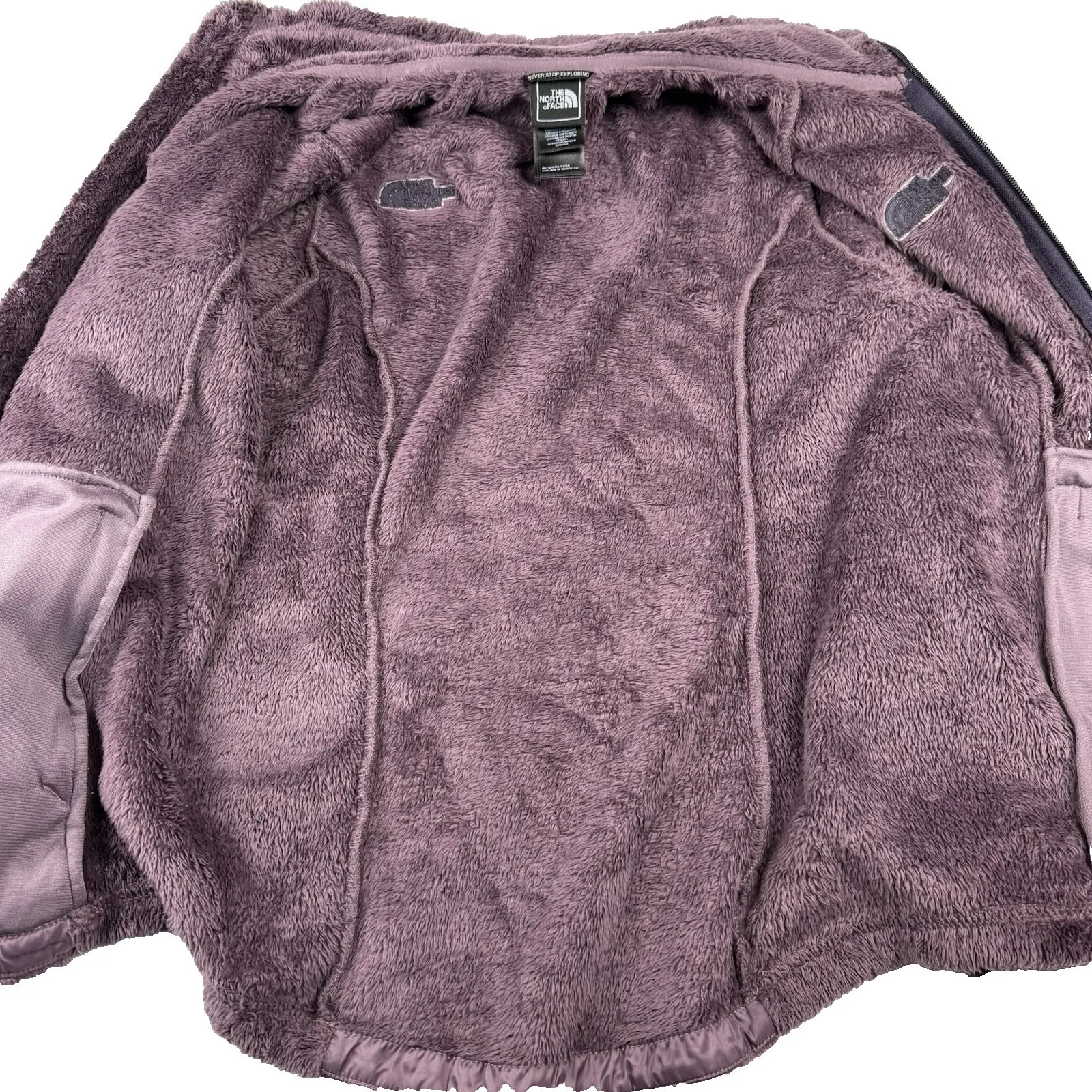 North Face Women's Osito Coat Jacket High Pile Teddy Fleece Size Small Plum - Image 6