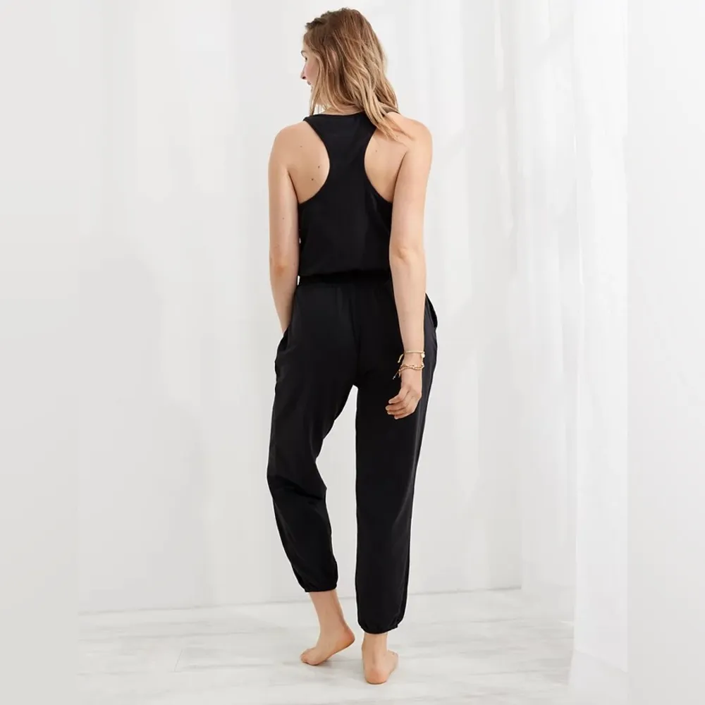 NWOT Aerie Track Jumpsuit Black Size Medium - Image 4
