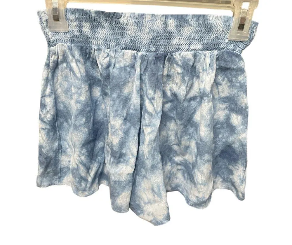 PINK Victoria’s Secret Blue Tie Dyed Elastic Waist Lightweight Shorts Size XS - Image 2