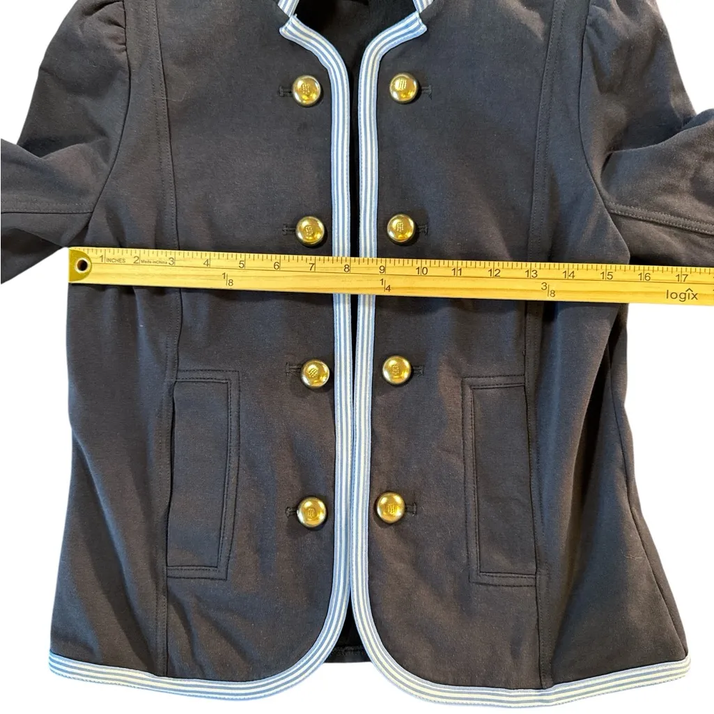 Tommy Hilfiger Soft Navy Blue Band Jacket with‎ Light Blue Trim - Image 4