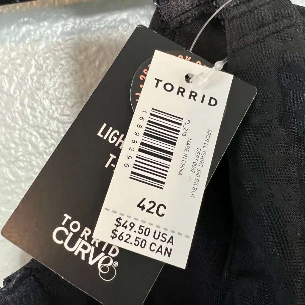 Torrid Curve Lightly Lined T-Shirt Bra Size 42C‎ Black Leopard Underwire NWT - Image 7