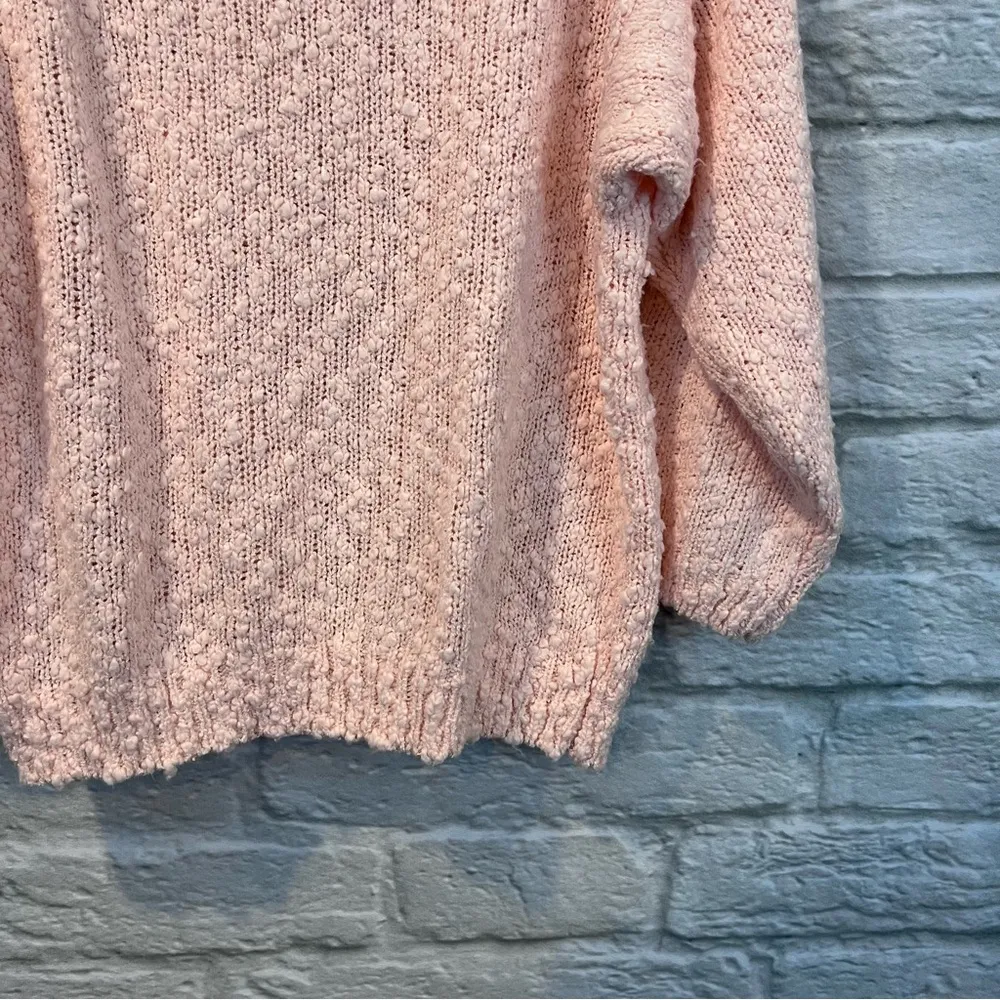 Vintage Women’s Large Yarn Works Pastel Pink Floral Detail Knit Light Weight Top - Image 4