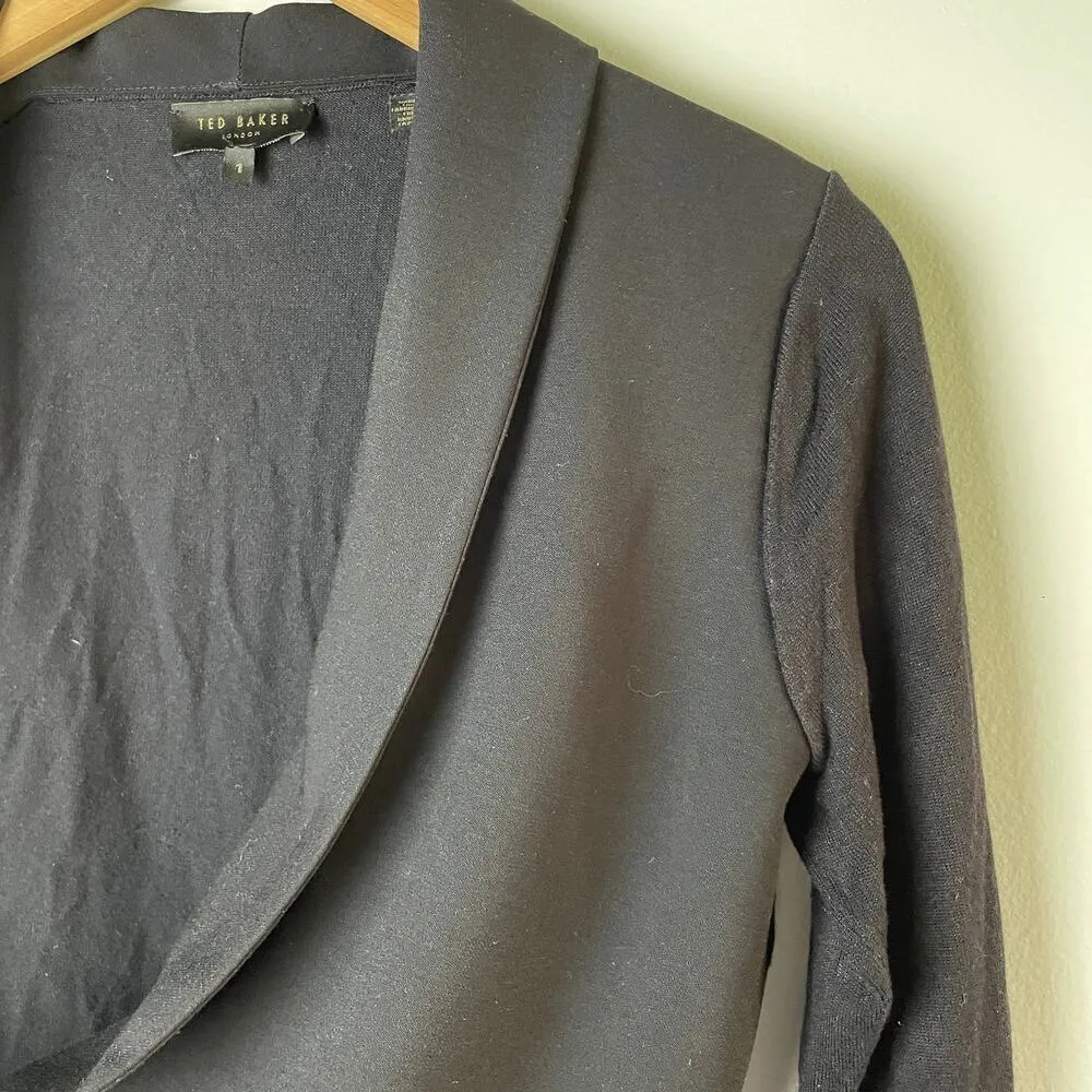 Ted Baker  Faiyly Woven Front Wrap Black Cardigan Size 1 (Extra Small) - Image 6