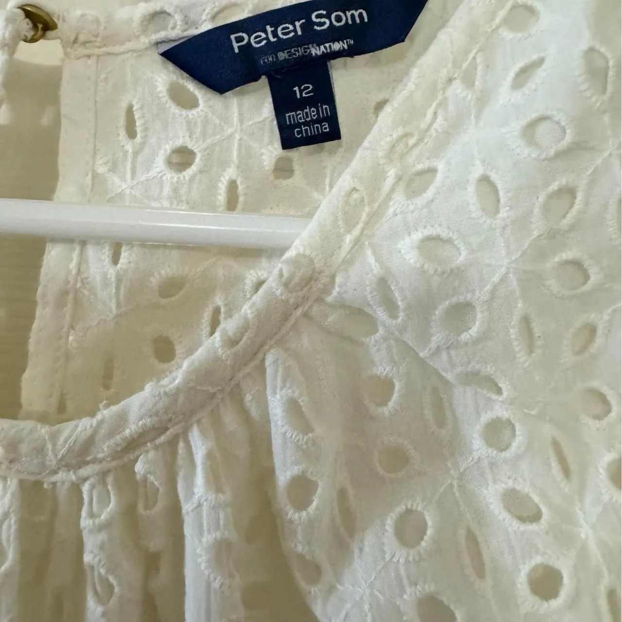 NWOT Y2K Women's Peter‎ Som Collection Eyelet Ruffle Dress Mini Flare Layered-12 - Image 3