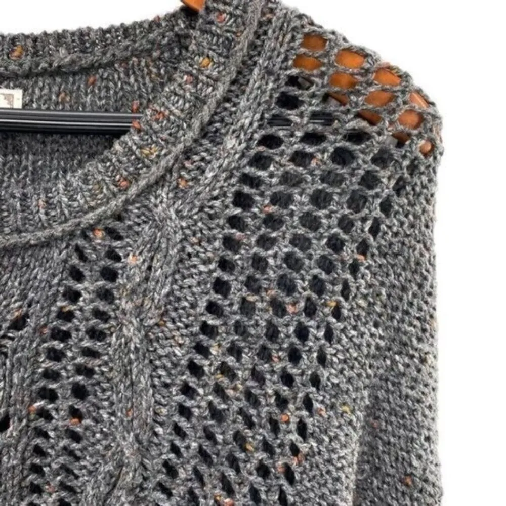 Women’s Cable Open Knit Cropped Sweater - Image 4