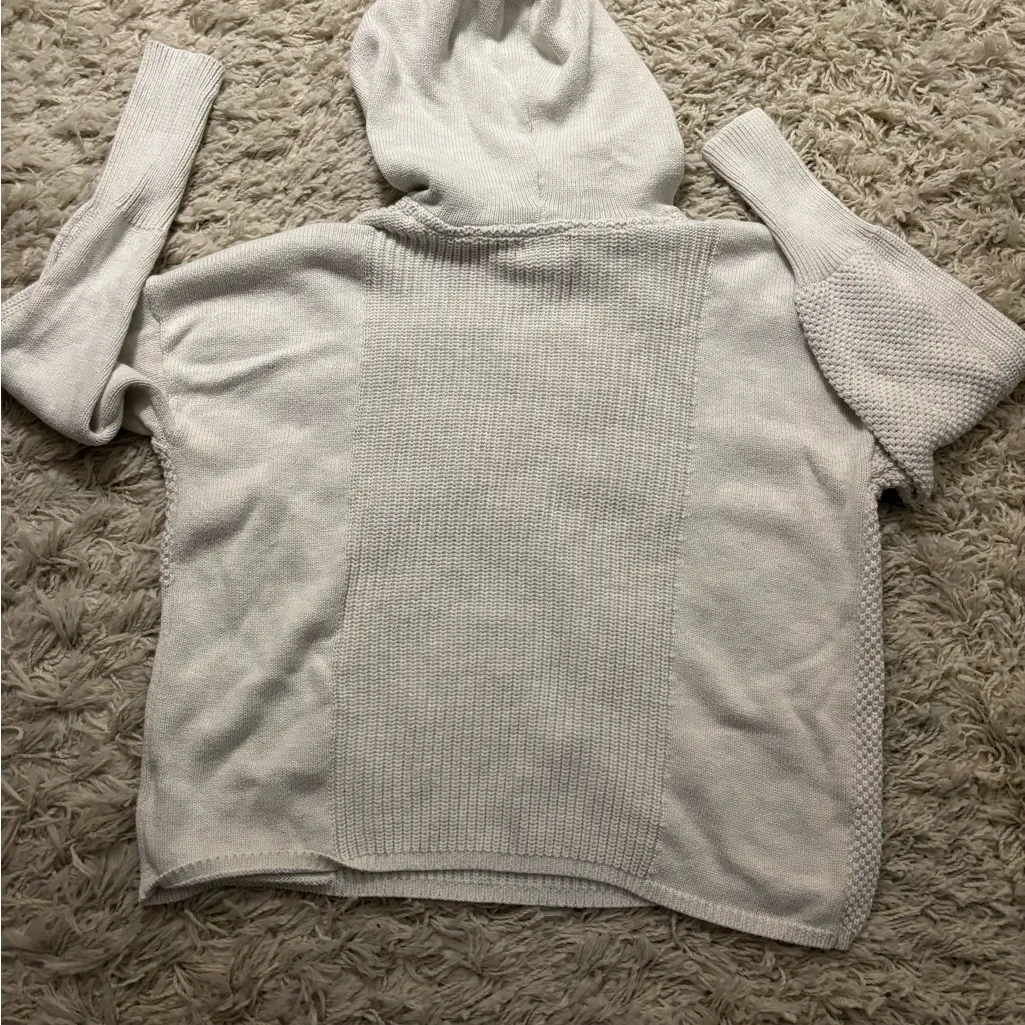 Cynthia Rowley Women’s Active Off-white Knit Hoodie Sweater Size L - Image 11