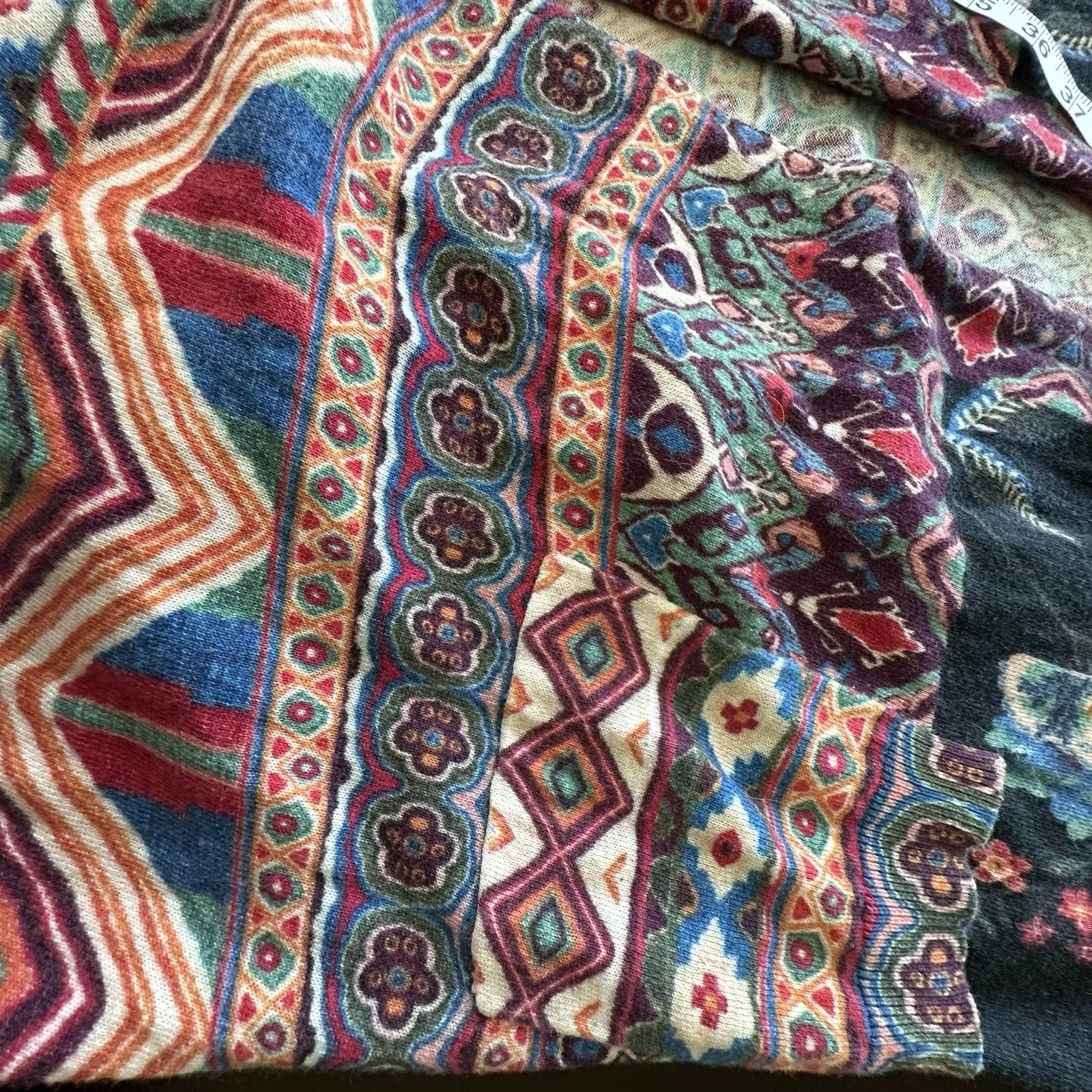 Johnny Was Floral Multicolor Patterned Long Sleeve Hooded Cardigan Sweater M - Image 12