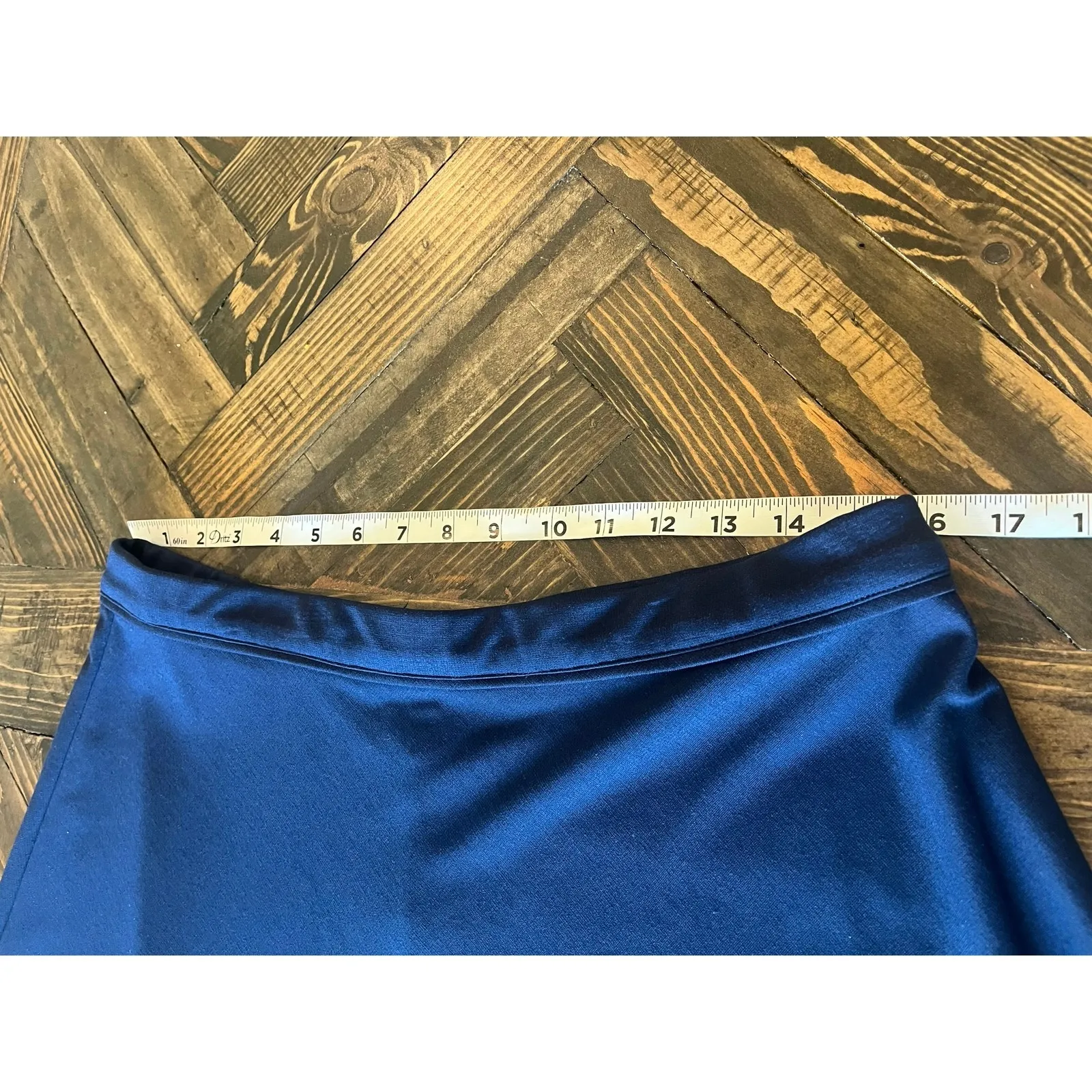 Academia Twee Workwear Career Women Skirt Large Neutral Stretch Elastic Waist Blue - Image 4