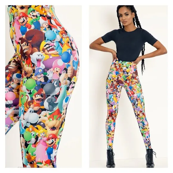 Super Mario All Stars High Waist HWMF Leggings Blackmilk XS - Image 2