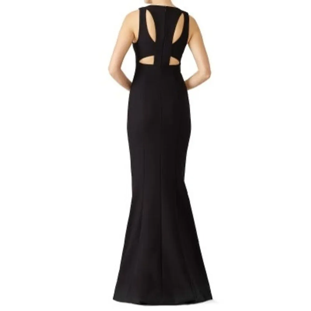 LIKELY Women's Black Aubrey Sleeveless Back Zip V-Neckline Pleated Gown Size 6 - Image 2