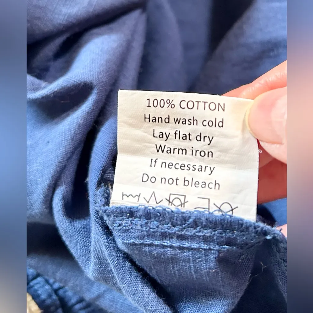 Mud Pie Navy Crochet Trim Swim Cover-Up Dress Sz Large💚 - Image 10