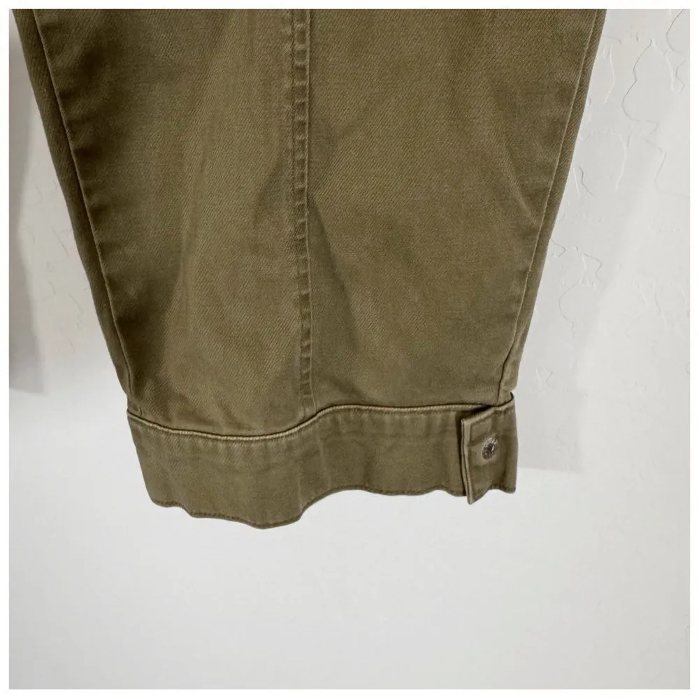 Knox Rose Womens Twill Ankle Cargo Pants in Olive Green Size XL - Image 9