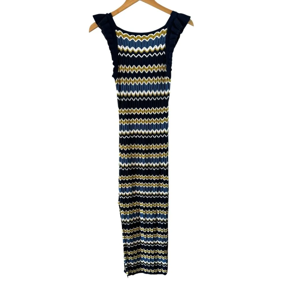 NWT Heartloom Bennet Cotton Knit Maxi Dress Blue Gold  Women’s Size Medium - Image 7