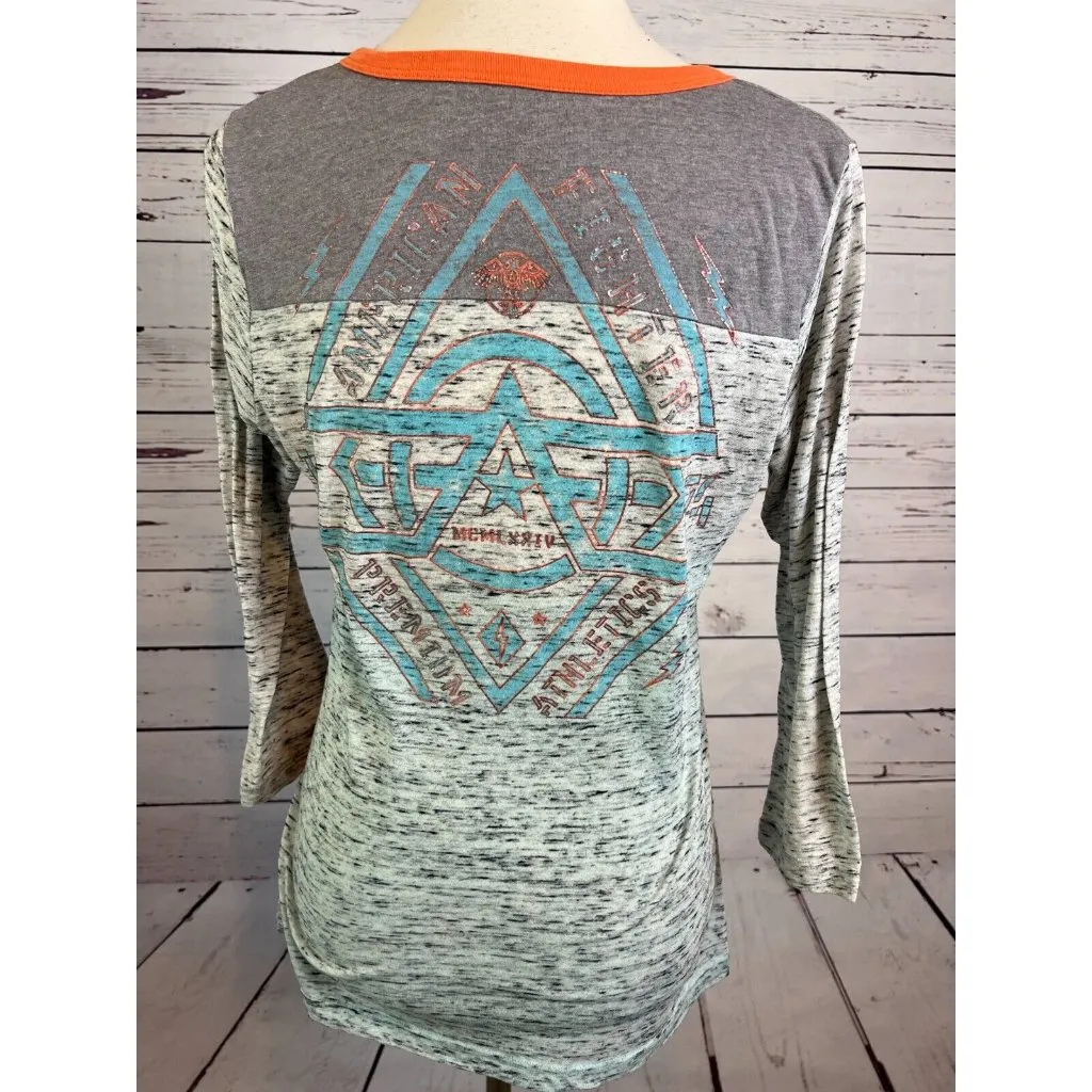 American Fighter Shirt Medium Raglan sleeve‎ t-shirt UFC MMA Athletics Womens - Image 3