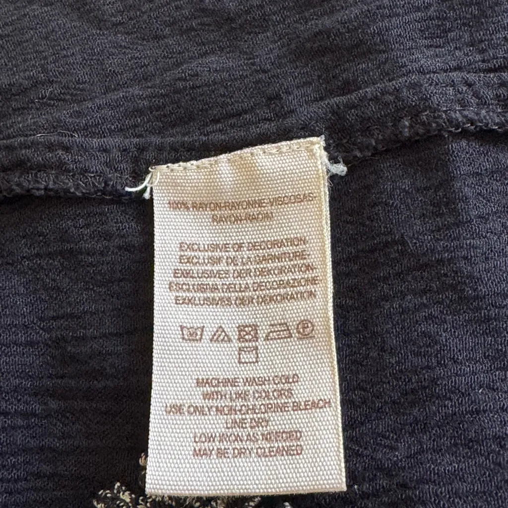 Free People Black and White V-Neck Sundress with Bishop Sleeves - Image 8