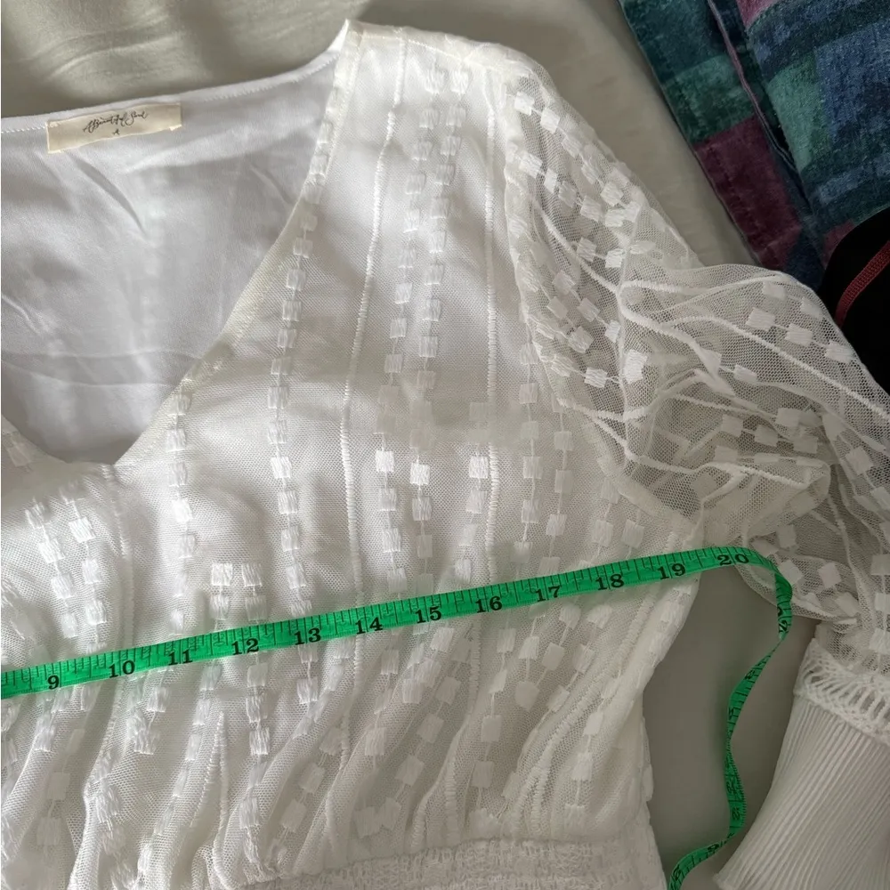 A Beautiful Soul Elegant White Maxi Dress Lace Ruffles Size L - Image 11